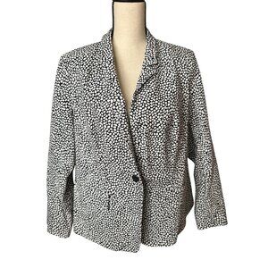 Lane Bryant The Modernist Collection Black & White Print Blazer Stretch Size 16
